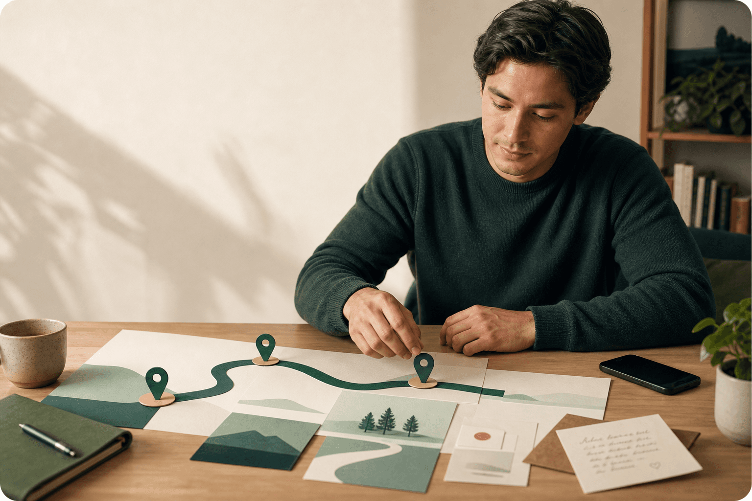 An early-career adult mapping the next steps in their career journey